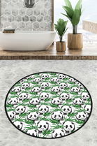 Covoraș de baie, Chilai, Green Panda Circle Djt 100, Poliester, Multicolor