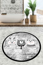 Covoraș de baie, Chilai, Three Bears Circle Djt 100, Poliester, Multicolor