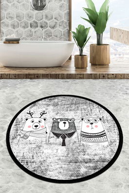 Covoraș de baie, Chilai, Three Bears Circle Djt 100, Poliester, Multicolor