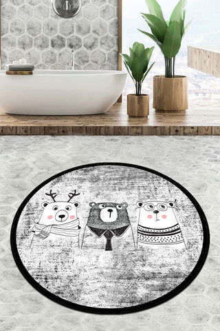Covoraș de baie, Chilai, Three Bears Circle Djt 100, Poliester, Multicolor