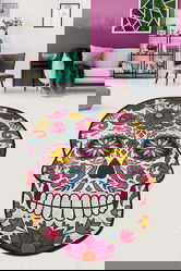 Covoraș de baie, Chilai Home, Skull Djt (80 x 140), 80x140 cm, Poliester, Multicolor