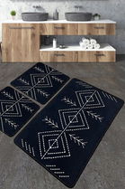 Set covoraș de baie (3 bucăți), Chilai, Lau, Poliester, Multicolor
