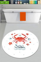 Covoraș de baie, Chilai, Crab Circle Djt 120, Poliester, Multicolor