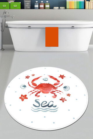 Covoraș de baie, Chilai, Crab Circle Djt 120, Poliester, Multicolor