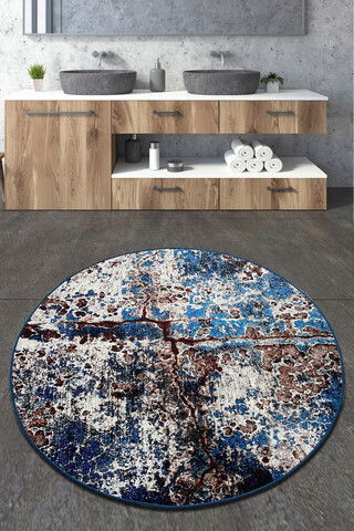 Covoraș de baie, Chilai Home, Be Lost Djt (120 cm), Poliester, Multicolor