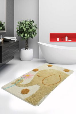 Covoraș de baie, Chilai Home, Büyük Fil, 60x100 cm, Fibre acrilice, Multicolor