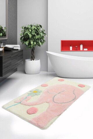 Covoraș de baie, Chilai Home, Büyük Fil, 60x100 cm, Fibre acrilice, Multicolor