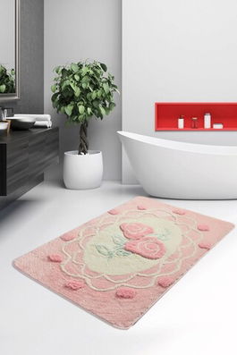 Covoraș de baie, Chilai Home, Dantel, 60x100 cm, Fibre acrilice, Multicolor