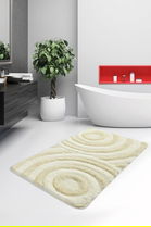 Covoraș de baie, Chilai Home, Wave, 60x100 cm, Fibre acrilice, Ecru