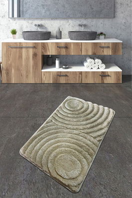 Covoraș de baie, Chilai Home, Wave, 60x100 cm, Fibre acrilice, Gri