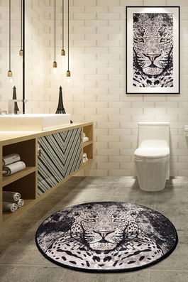 Covoraș de baie, Chilai, Tiger (140), Catifea, Multicolor
