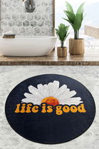 Covoraș de baie, Chilai Home, Life Is Good Djt (140 cm), Poliester, Multicolor