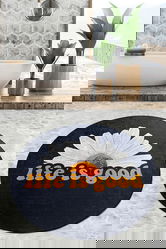 Covoraș de baie, Chilai Home, Life Is Good Djt (140 cm), Poliester, Multicolor