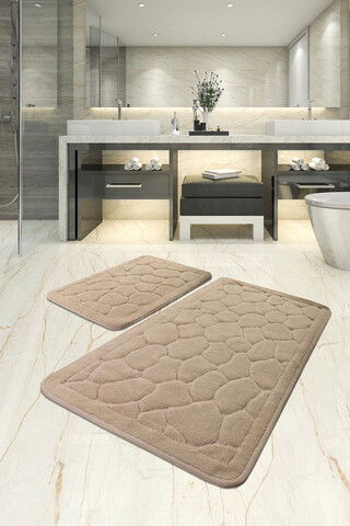 Set covoraș de baie (2 bucăți), Chilai, Lino, Bumbac, Multicolor
