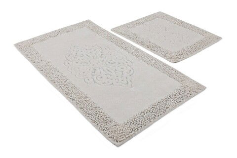 Set covoraș de baie (2 bucăți), Chilai, Piante, Bumbac, Multicolor