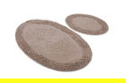 Set covoraș de baie (2 bucăți), Chilai, Piante Oval, Bumbac, Multicolor