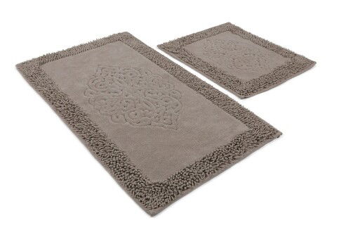Set covoraș de baie (2 bucăți), Chilai, Piante, Bumbac, Multicolor