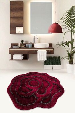Covoraș de baie, Chilai Home, Big Rose, Fibre acrilice, Maro