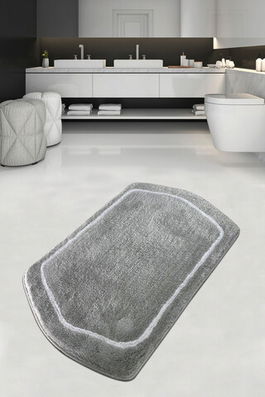 Covoraș de baie, Chilai Home, Genom, 70x120 cm, Fibre acrilice, Gri