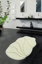 Covoraș de baie, Chilai Home, Prive, 70x120 cm, Fibre acrilice, Ecru