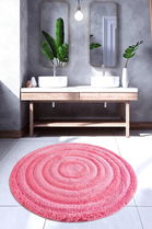 Covoraș de baie, Chilai Home, Round, Fibre acrilice, Candy Pink