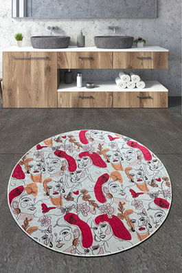 Covoraș de baie, Chilai Home, Faccia Djt (160 cm), Poliester, Multicolor