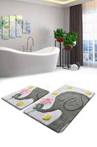 Set covoraș de baie (2 bucăți), Chilai, Büyük Fil, Fibre acrilice, Multicolor