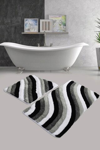 Set covoraș de baie (2 bucăți), Chilai, Colorful, Fibre acrilice, Multicolor