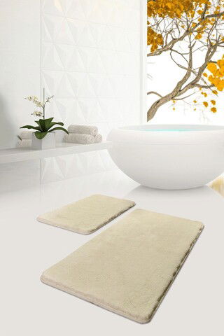 Set covoraș de baie (2 bucăți), Chilai, Havai, Fibre acrilice, Ecru