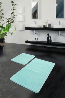 Set covoraș de baie (2 bucăți), Chilai, Havai, Fibre acrilice, Verde menta