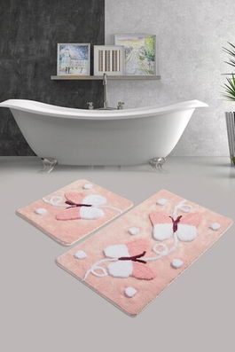 Set covoraș de baie (2 bucăți), Chilai, Mari, Fibre acrilice, Multicolor
