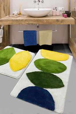 Set covoraș de baie (2 bucăți), Chilai, Orela, Fibre acrilice, Multicolor