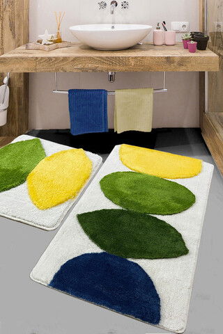Set covoraș de baie (2 bucăți), Chilai, Orela, Fibre acrilice, Multicolor