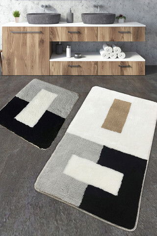 Set covoraș de baie (2 bucăți), Chilai, Roin, Fibre acrilice, Multicolor