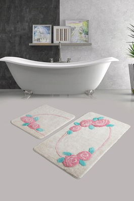 Set covoraș de baie (2 bucăți), Chilai, Rosalin, Fibre acrilice, Multicolor