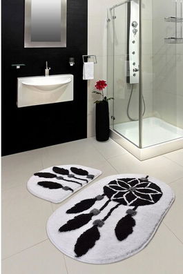 Set covoraș de baie (2 bucăți), Chilai, Rüya, Fibre acrilice, Multicolor