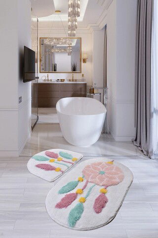 Set covoraș de baie (2 bucăți), Chilai, Rüya, Fibre acrilice, Multicolor