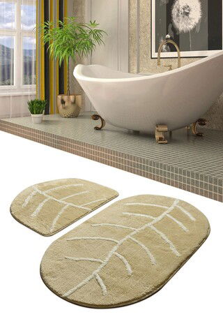 Set covoraș de baie (2 bucăți), Chilai, Yaprak, Fibre acrilice, Multicolor