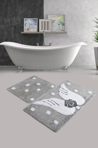 Set covoraș de baie (2 bucăți), Chilai Home, Angel, Fibre acrilice, Multicolor