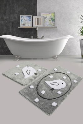 Set covoraș de baie (2 bucăți), Chilai Home, Birdie, Fibre acrilice, Multicolor