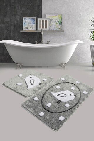 Set covoraș de baie (2 bucăți), Chilai Home, Birdie, Fibre acrilice, Multicolor
