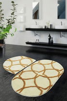 Set covoraș de baie (2 bucăți), Chilai Home, Bonne, Fibre acrilice, Multicolor