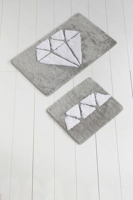 Set covoraș de baie (2 bucăți), Chilai Home, Diamond, Fibre acrilice, Multicolor