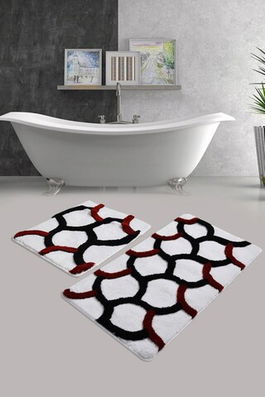 Set covoraș de baie (2 bucăți), Chilai Home, Elegant, Fibre acrilice, Multicolor