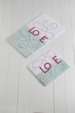 Set covoraș de baie (2 bucăți), Chilai Home, Eros, Fibre acrilice, Multicolor