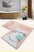 Set covoraș de baie (2 bucăți), Chilai Home, Kedicik, Fibre acrilice, Multicolor