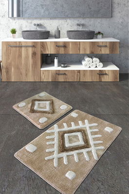 Set covoraș de baie (2 bucăți), Chilai Home, Punica, Fibre acrilice, Gri