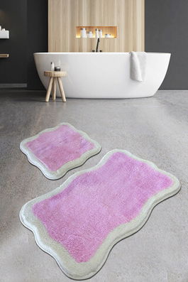 Set covoraș de baie (2 bucăți), Chilai Home, Olaf, Fibre acrilice, Roz