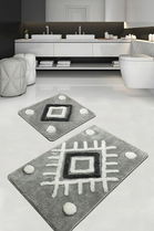 Set covoraș de baie (2 bucăți), Chilai Home, Punica, Fibre acrilice, Gri