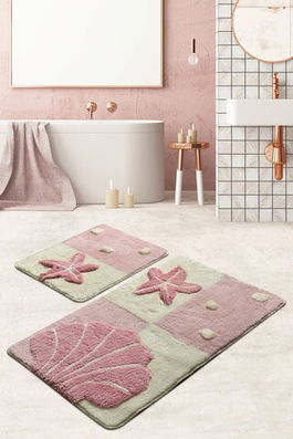 Set covoraș de baie (2 bucăți), Chilai Home, Starfish, Fibre acrilice, Multicolor